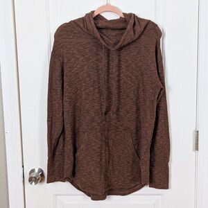 prAna | Brown Heathered Cowl Neck Pullover Sweater Size Small
